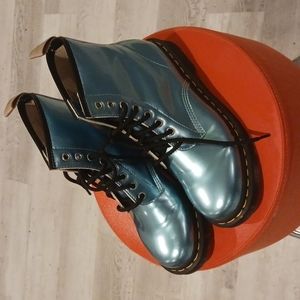 Dr. Martens Shiny Blue Combat Boots
